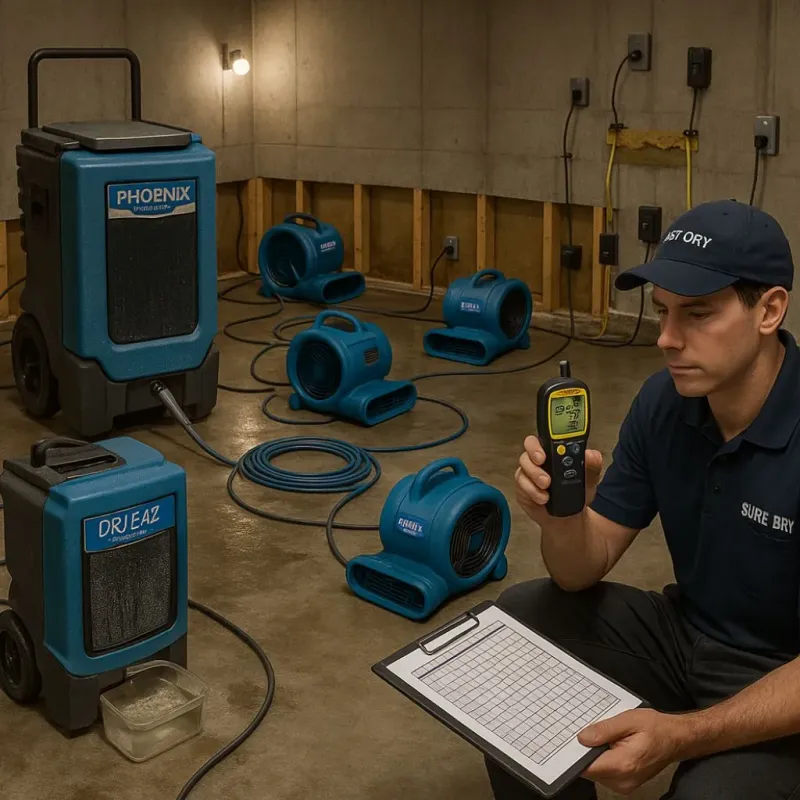 Structural Drying and Dehumidification process in Neptune Beach, FL